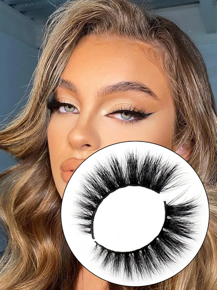 Sztuczne rzęsy z norek 16MM-18MM, dramatycznie gęste, naturalne rzęsy do makijażu, 100% cruelty-free rzęsy z norek.