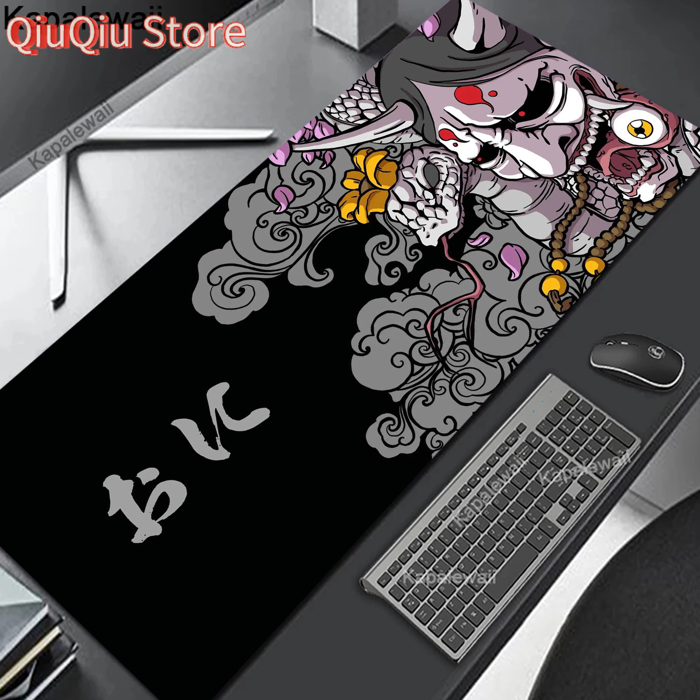 

Коврик для мыши для ПК Oni, большой коврик для мыши XXL, расширенный коврик для геймерской мыши, офисный стол, ковер, игровые коврики 900x400 мм, скоростные коврики для клавиатуры