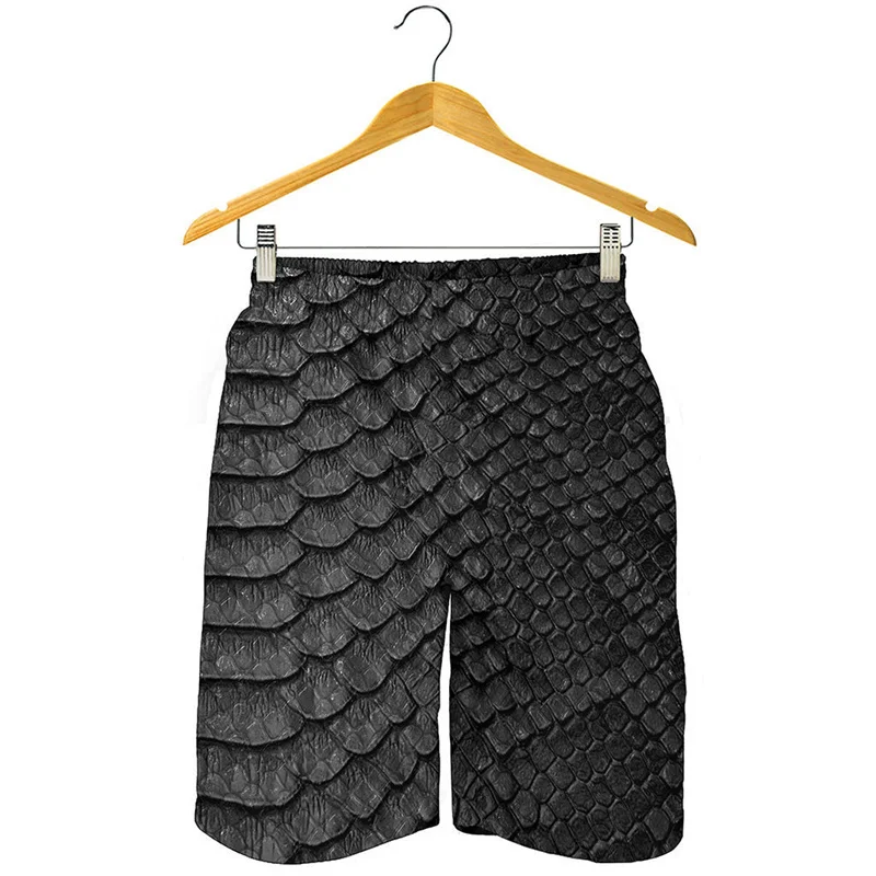 Black White Punk Snake Skin 3d Print Beach Shorts Men Summer Swim Trunks Cool Street Short Pants Quick Dry Surf Board Shorts