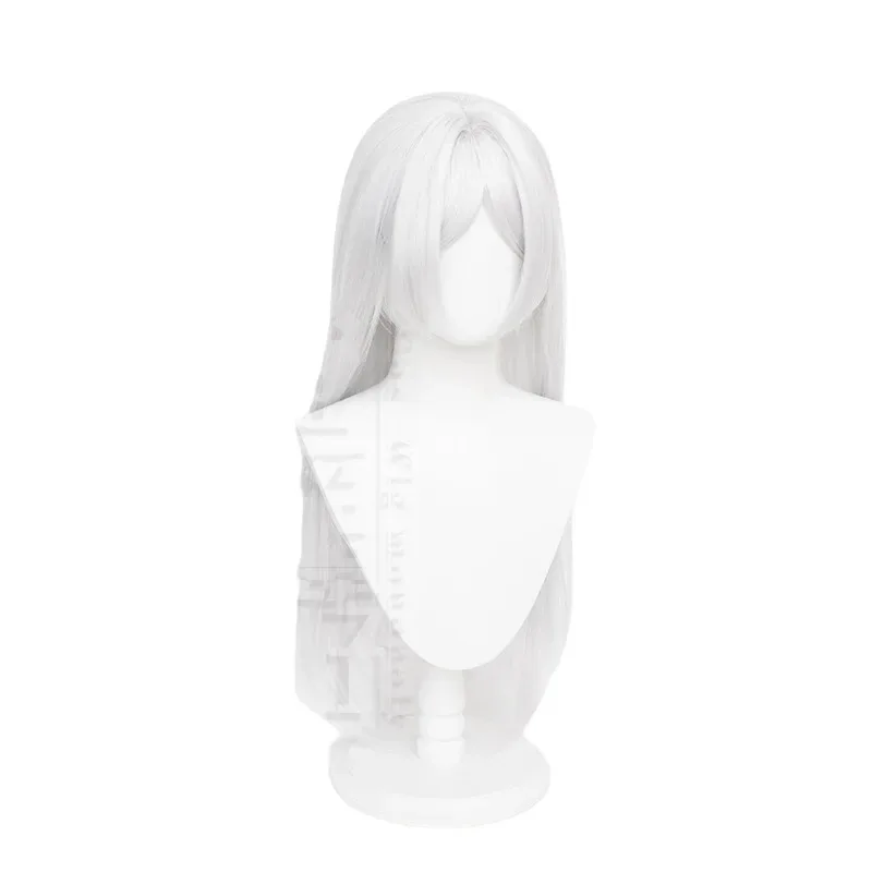 أنيمي فريرين كوس شعر مستعار 75-80 سنتيمتر الفضة الأبيض الشعر الطويل مقاومة للحرارة الاصطناعية الشعر هالوين حفلة تأثيري الباروكات + غطاء شعر مستعار