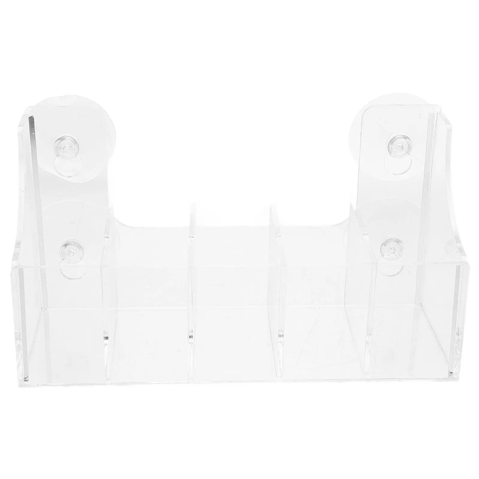 Acrylic Suction Cup Storage Rack 5-Compartment Clear Fridge Organizer Refrigerator Beverage Shelf Side Door Compartment Holder