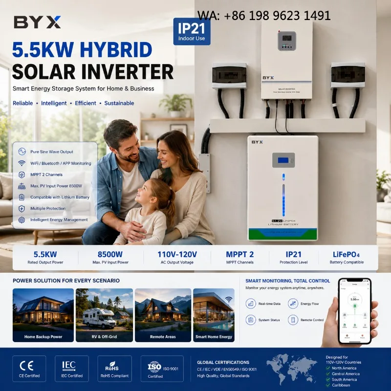 4KW-16KW 110V 120V American Standard Hybrid Solar Inverter 60Hz DC AC Conversion PV System