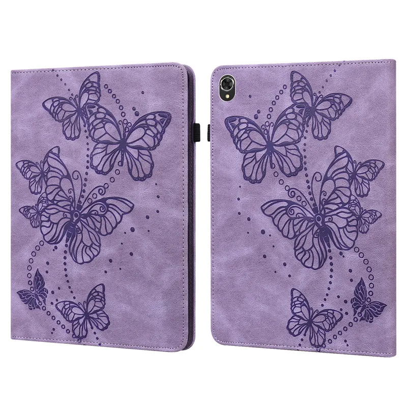 Cover for Lenovo Tab K10 Tablet Butterfly Floral Embossed Kids Tablet Case for Lenovo Tab K 10 K10 TB-X6C6F 10.3 inch Funda