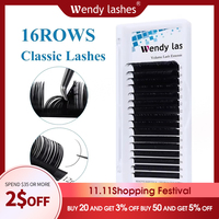 16 Rows Wendy Lashes One by one Lash Extensions Classic Eyelashes Extensions C/CC/D/DD Curl Natural Soft False Individual Lashes