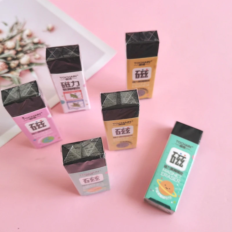 Cool Creative Eco-Friendly Magnet Rubber Magnetic Eraser Children's Fun Eraser  School Students Stationery