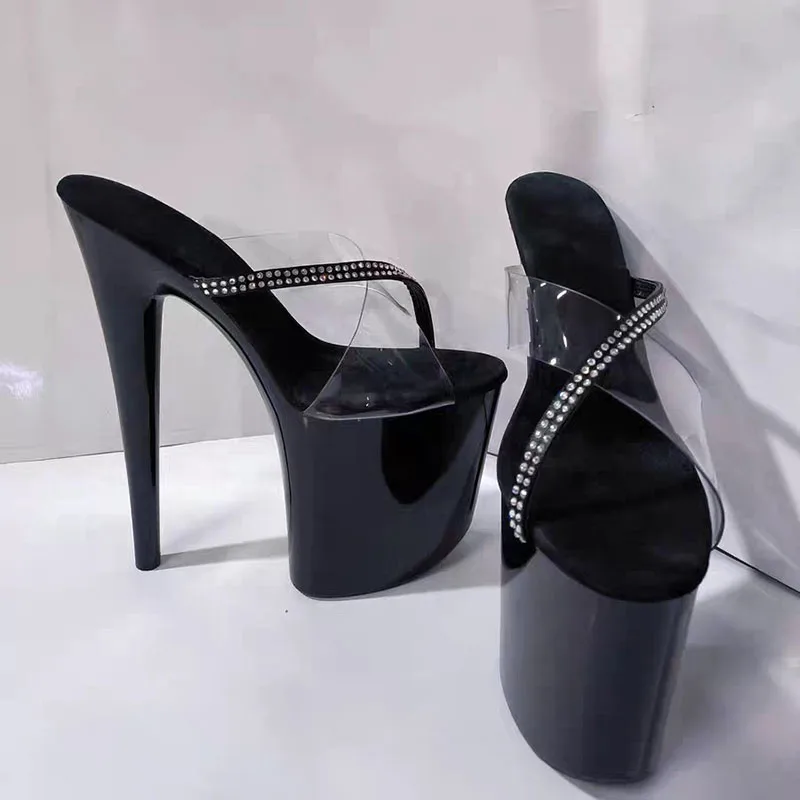 20cm Autumn Foreign Trade Nightclub Sexy Women's Shoes Waterproof Roman Fish Mouth Ladies Super High Heel Slippers