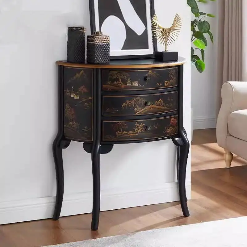 الكلاسيكية خمر طاولة وحدة التحكم تصميم فاخر الجمالية قسط وحدة التحكم الجدول الجمال درج تافولو سالوتو أثاث غرفة المعيشة #6