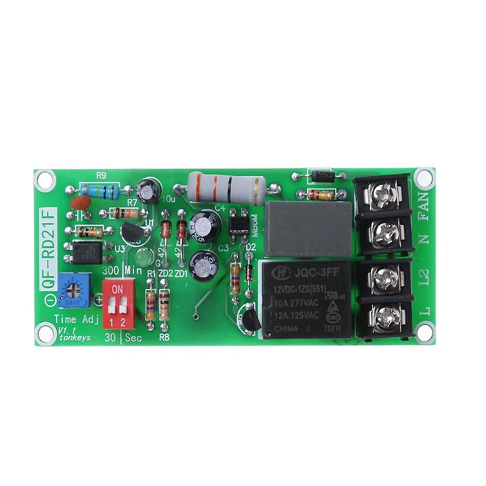 AC100V-220V Adjustable Timer Control Relay Module Turn Off Delay Switch Board For Exhaust Fan