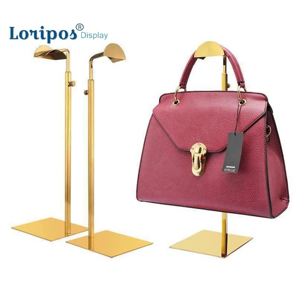 1pcs Fashion High Quality Golden Stainless Steel Bags Display Holder Adjustable Handbag Display Stand