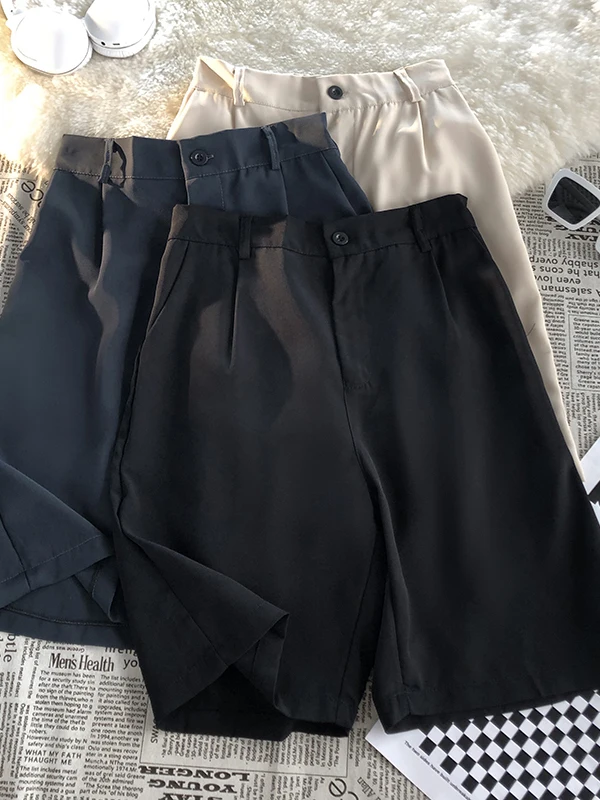 

Мужские летние тонкие свободные шорты Tagkita из ледяного шелка в британском стиле, повседневные, однотонные, больших размеров, молодежные, модные