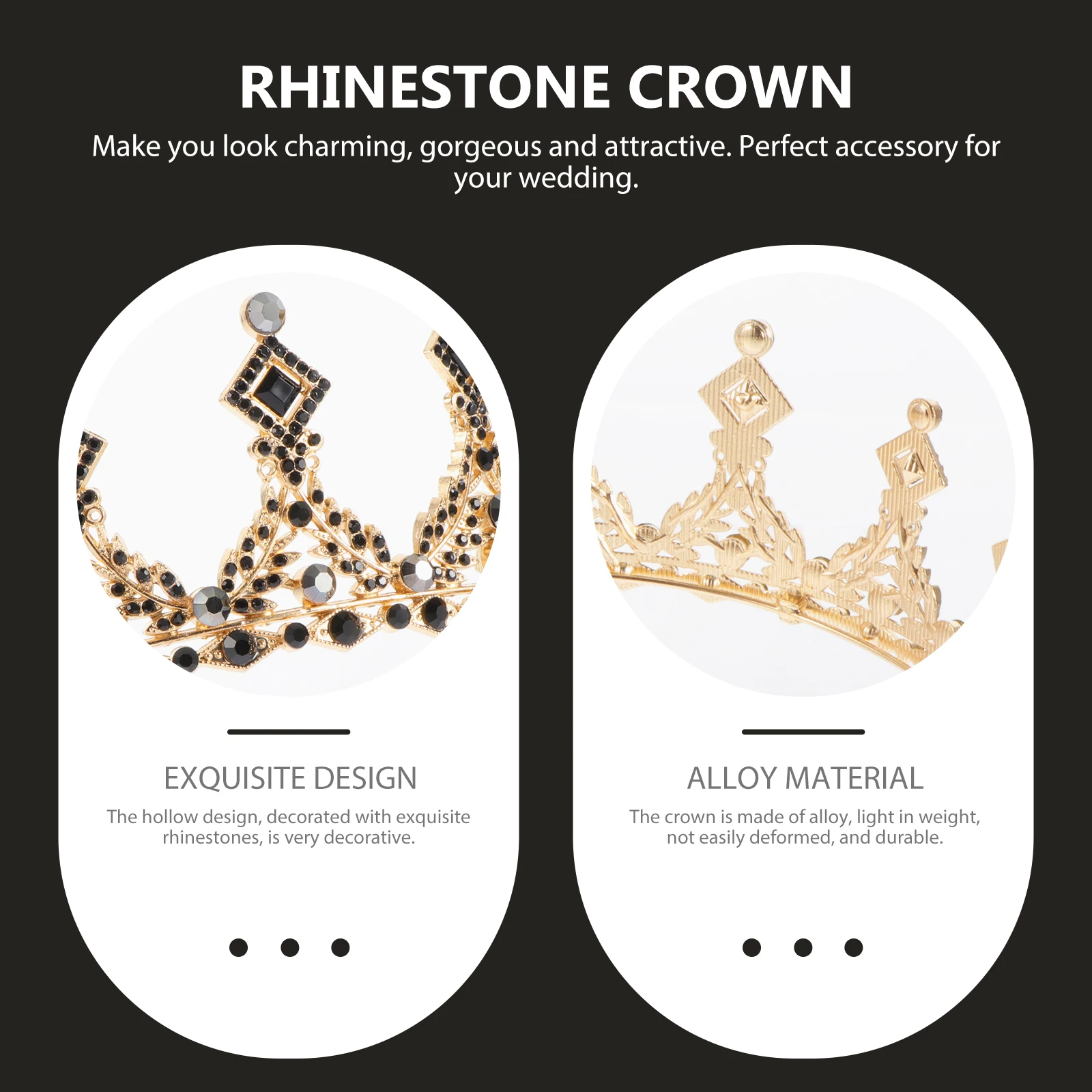 

Elegant Bridal Crown Headdress Rhinestone Wedding Tiara For Women Party Dance Costume Headpiece Hairband Birthday Cosplay