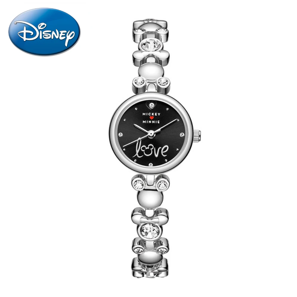 Disney Gift Mickey Quartz Watch With Box Women Fashion Casual Metal Rhinstone Tiny Clock Gilrs Relogio Masculino Gulf