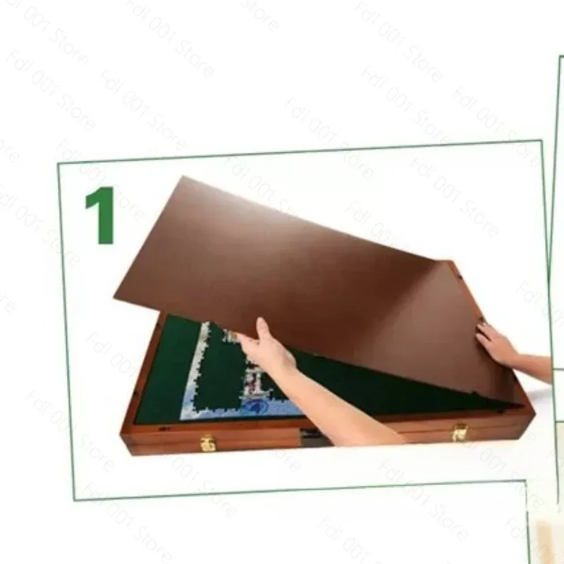 Puzzle Table Wooden Support Board Storage Board Adjustable PuzzlE Board Solid Wood Game Tools 1500 Pieces