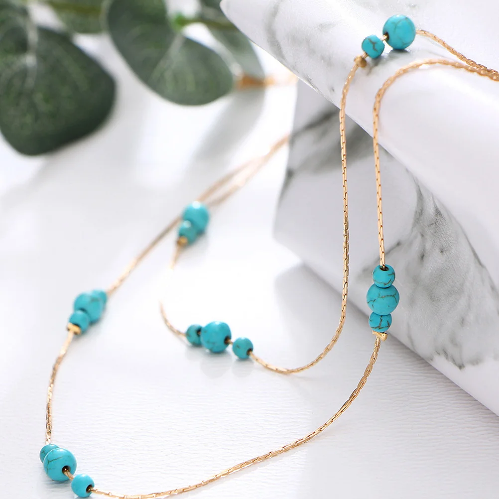 Turquoise Necklace Earrings Set Stylish Delicate Workmanship Elegant Jewelry Birthday Wedding Gifts Turquoise Necklace