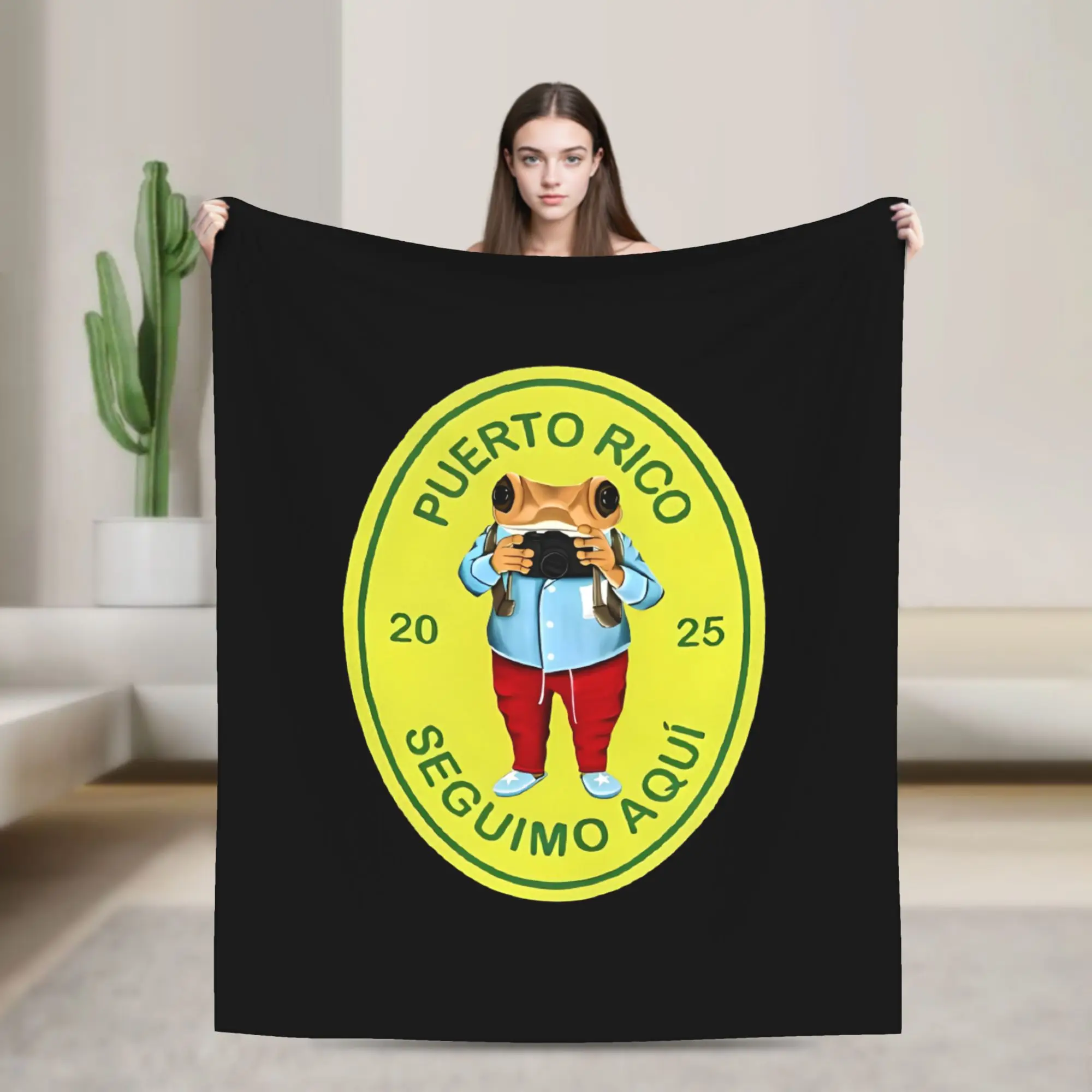 DTMF Más Fotos Puerto Rico Frog 2025 Fleece Throw Blanket Bad Bunny  Blankets for Sofa Couch Ultra-Soft Bedspread,