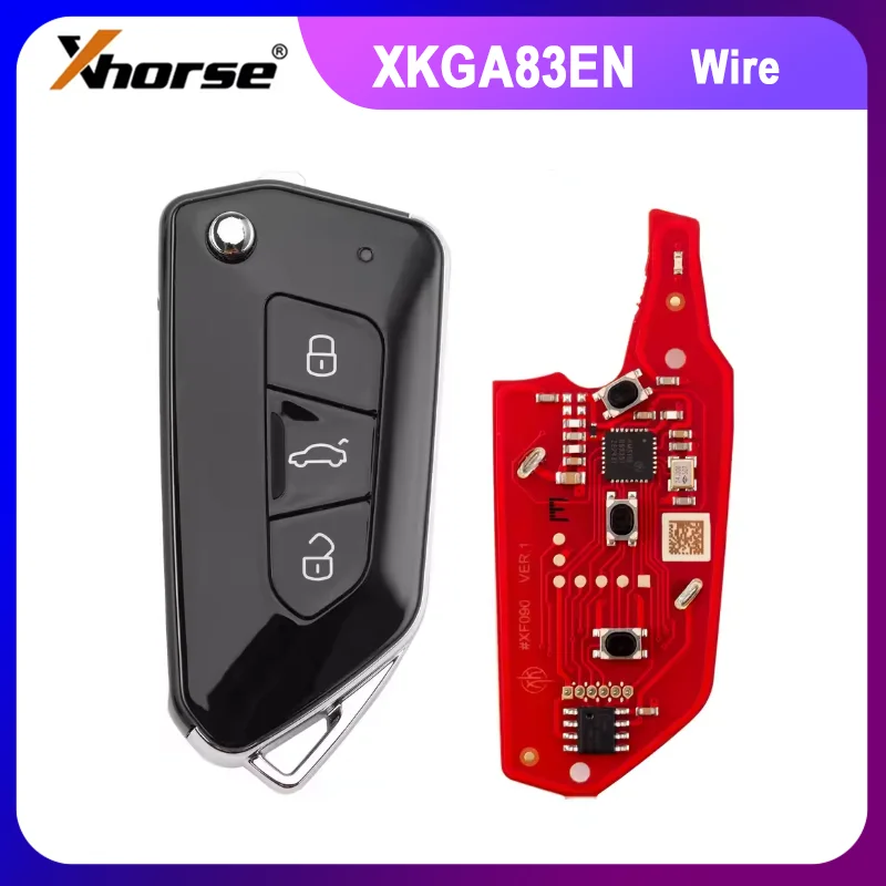 1/2/5pcs/lot Xhorse XKGA83EN 2nd Generation All Black GA08 Style 3 Buttons Wire Remote Key Replace XKGA81EN Car Keys