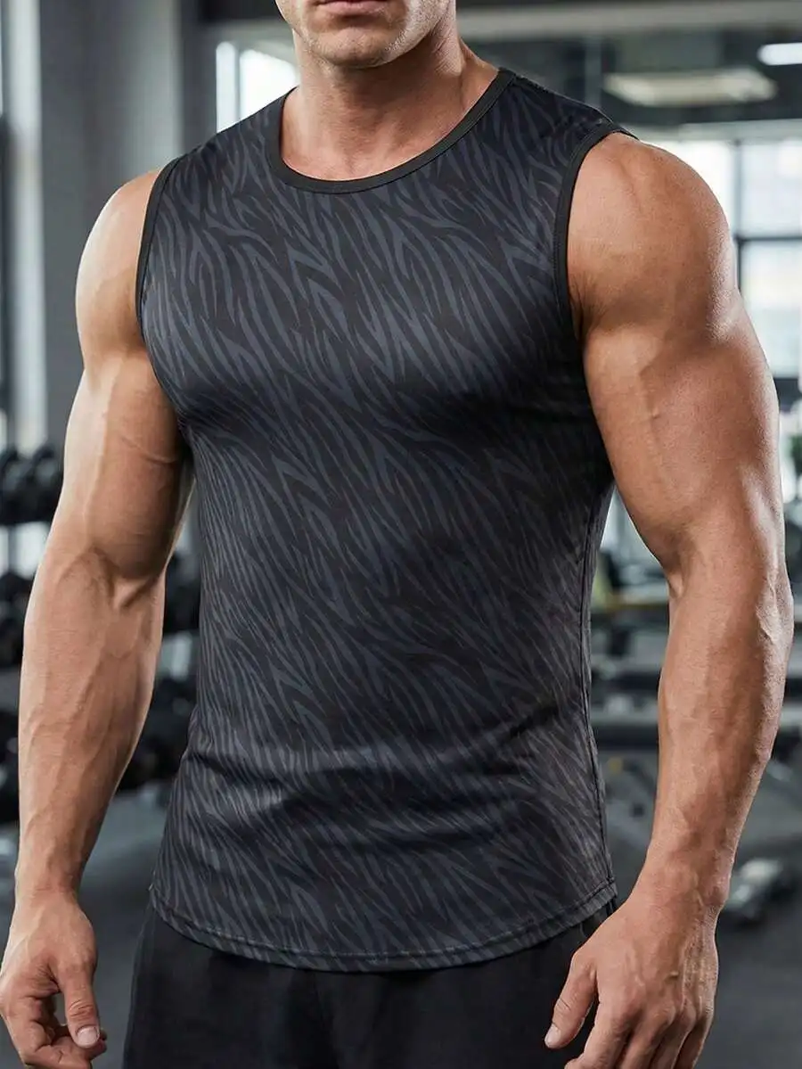 

Mens Sleeveless Round Neck Workout Vest For Fitness Running Outdoor Activities