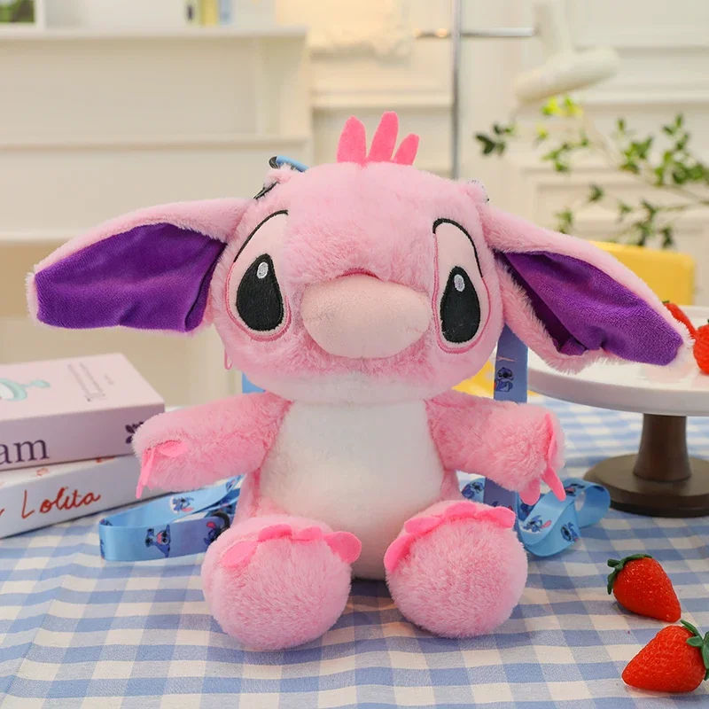 Disney-Sac à dos en peluche de dessin animé Kawaii Stitch Dolls, deux cartables TANChildren, cadeaux de maternelle, nouveau, 25 cm, 40cm