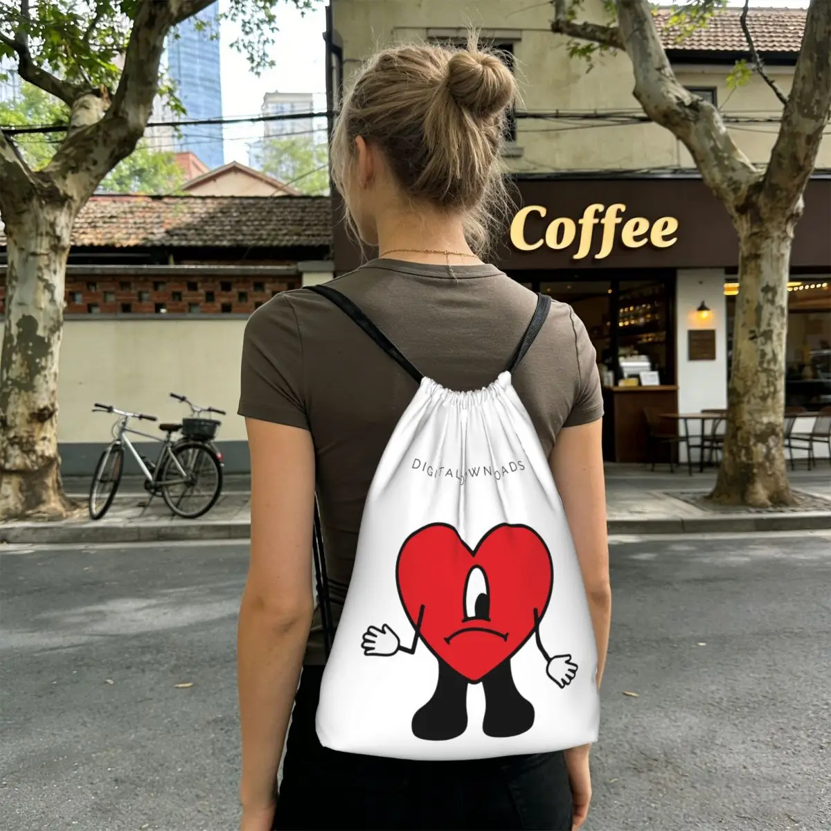 Bad Bunny Rapper Reggaeton Artist Backpacks Multi-function Drawstring Bags Shoes Bag Book Bags for Travel School