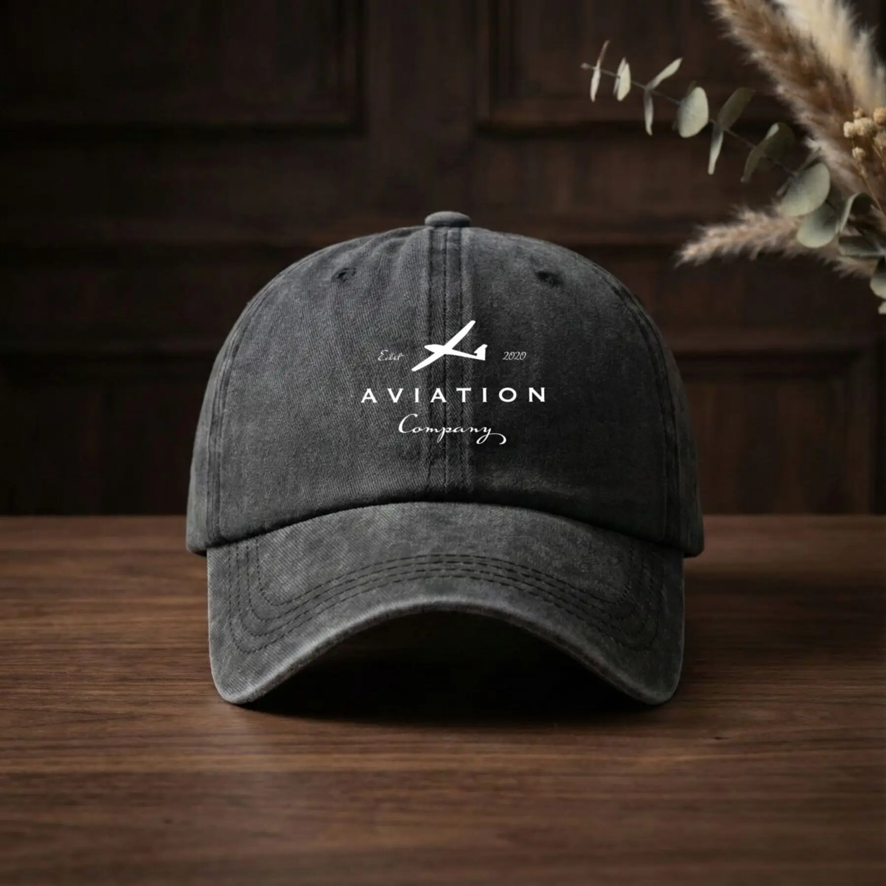 Esar Aviation Company Logo Trendy Dad Hat with Soft Top Design, Street Culture Baseball Cap, Lightweight Fabric, Breathable And