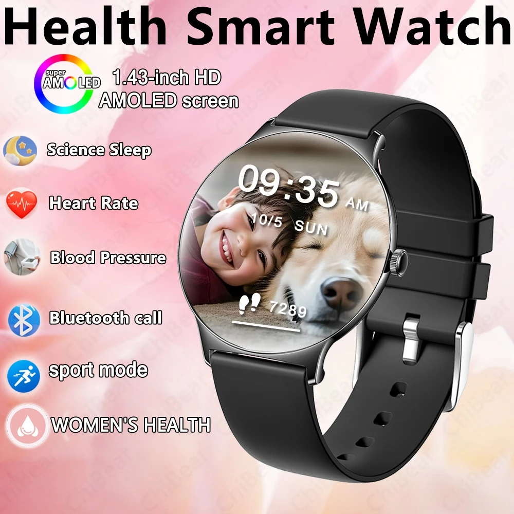 

2026New Health Monitoring SmartWatch 100+Sports Modes Scientific Sleep Heart Rate 1.43-inch HD Large Screen Smart Watch Women
