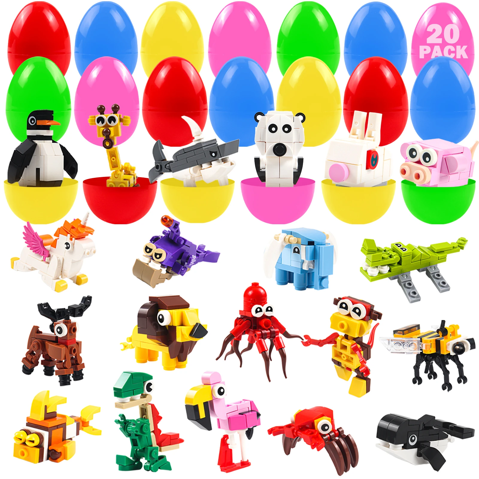 

New Mini Animal Building Blocks Set 654 Pieces for Kids Birthday Party Classroom Prizes Easter Basket Stuffers Return Gifts