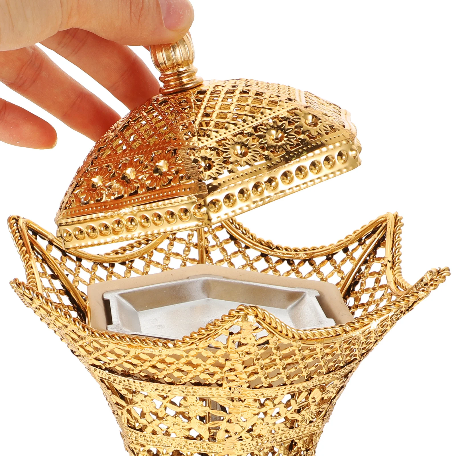 

Exquisite Electric Incense Burner Desktop Plug-In Censer Table Centerpiece For Home Decor Retro Metal Aroma Burner Household