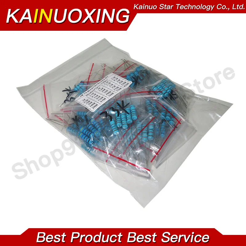 150PCS  2W 3W Resistance 1% Metal Film Resistor Assortment Kit Set 30Kinds Each 5PCS 0.1R~750R 1K~820K Ohm