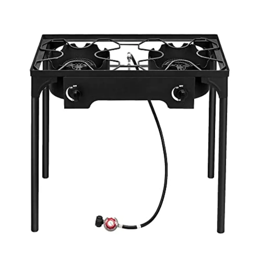 

Portable 2Burner Propane Camping Stove with Removable Legs for Outdoor Cooking: Ideal for Tailgating Brewing and Wilderness Adv