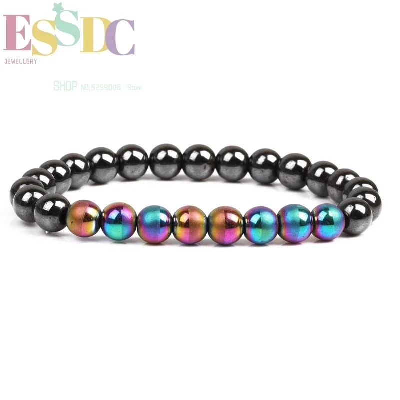 Magnetic Black Stone and Colored for Male or Female Cuff Beaded Bracelet Single Circle Hand String Wholesale