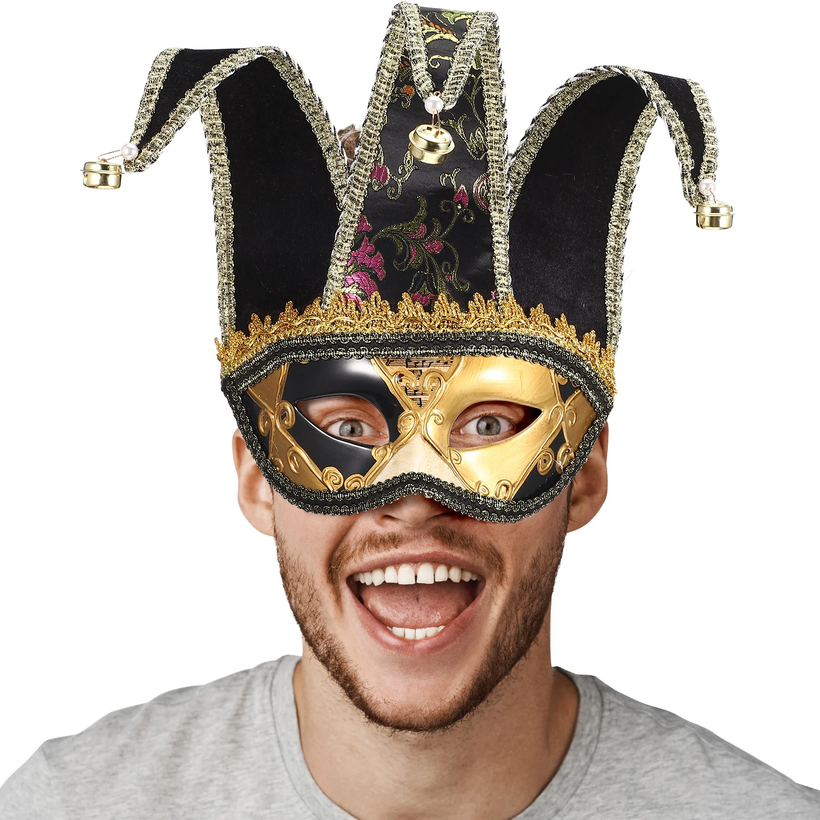 

Costume Carnival Masks Make up Venetian Decor Black Masquerade for Men Halloween Lovers