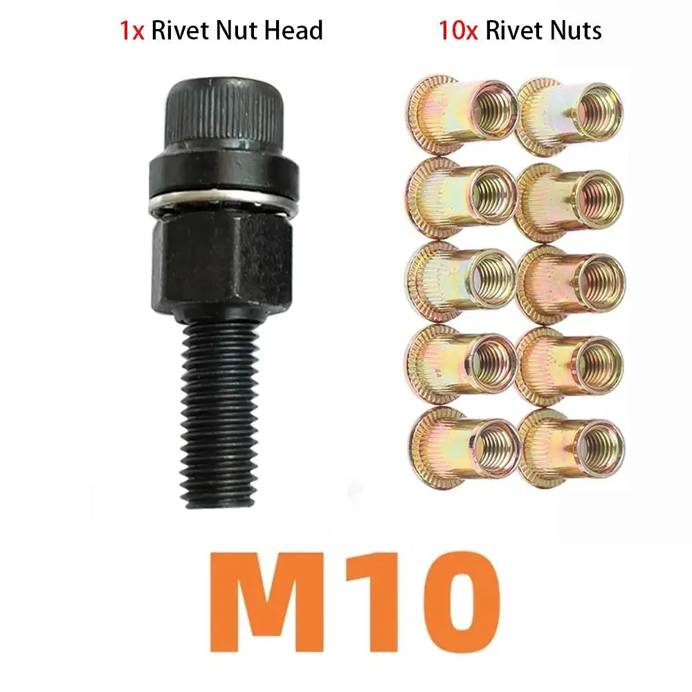 11Pcs/Set Mandrel Staple Hand Rivet Nut Easy Installation M3 M4 M5 M6 M8 M10 Manual Riveter Tool with Rivet Nuts
