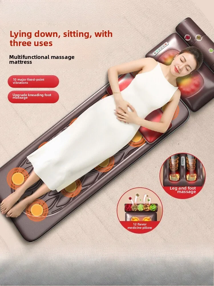 Multifunctional Full Body Massage Mat Automatic Kneading Massager for Shoulder Cervical Back Waist, Household & Chair Use