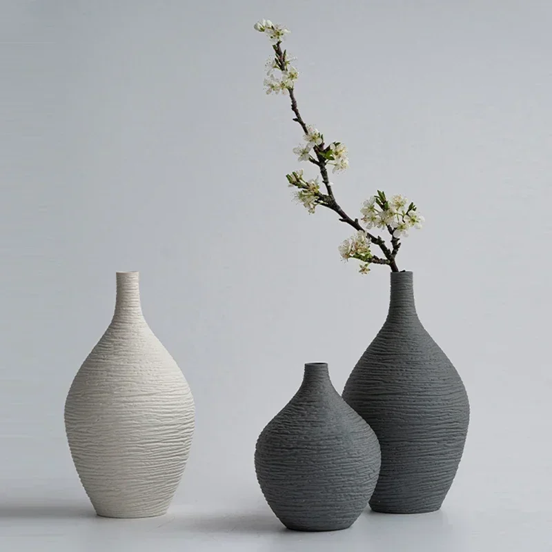 boyouModern Ceramic Vase Nordic Style Decor Dining Office Desktop Living Room Ornament for Home Decoration Flower Pots Indoor