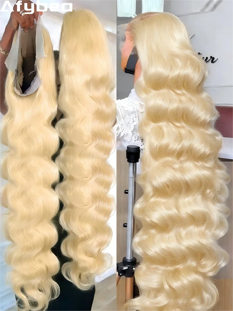 

Blonde Body Wave Human Hair Wigs 613 Hd Lace Frontal Wig 13X6 Colored Lace Front Wig 250 Density Preplucked Pre Bleached 40 Inch