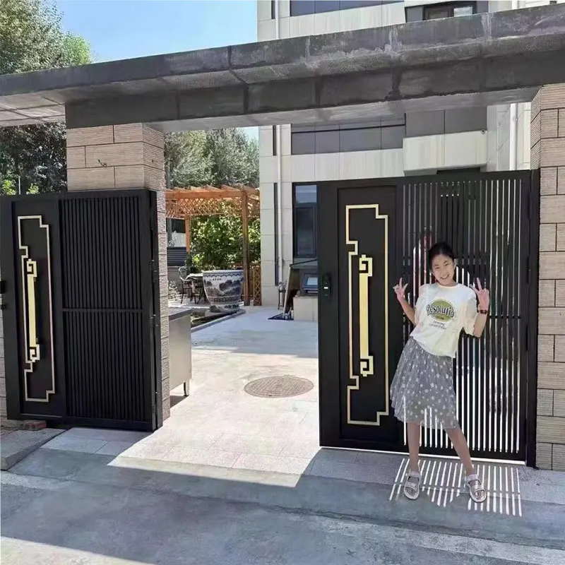 

Дворные ворота из алюминиевого сплава, ворота для виллы, электрический забор, новая китайская дверь, уличные сельские самоблокирующиеся ворота для дома