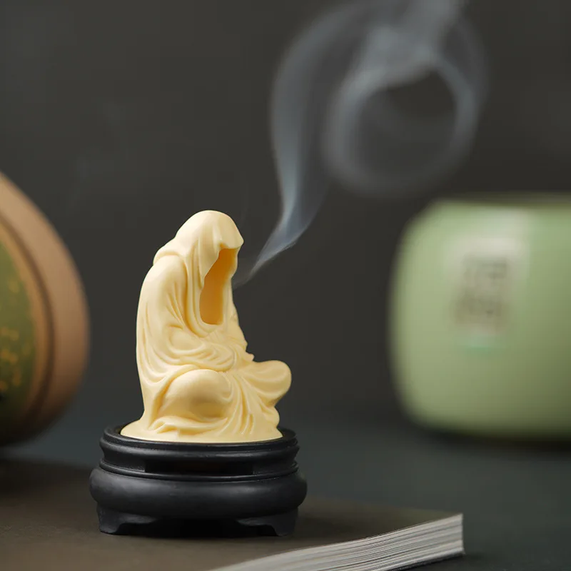 Chinese Style Zen Phaseless Buddha Aromatherapy Stove Household Indoor Tea Ceremony Creative Pan Fragrance Ornament Ivory Fruit