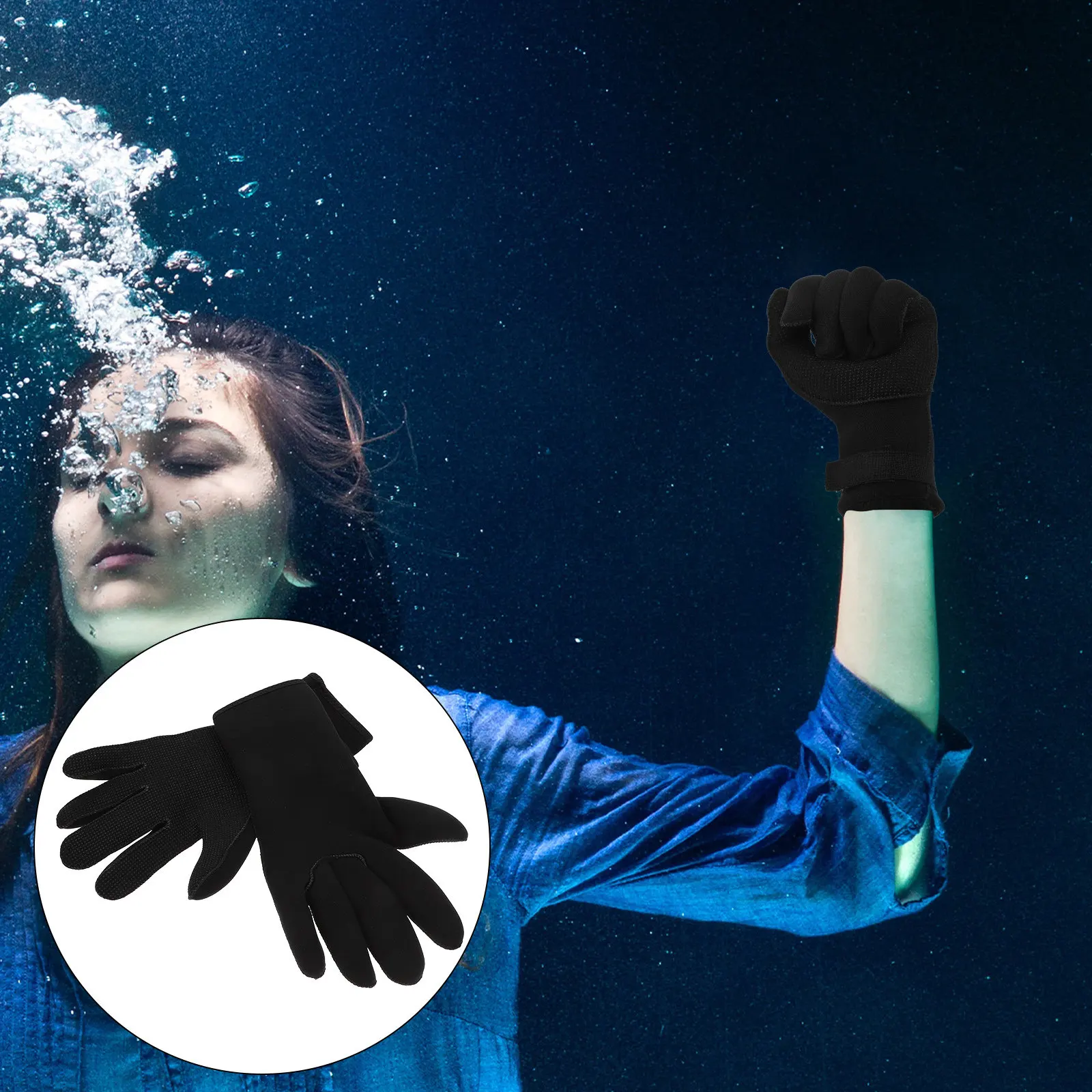 

1 пара перчаток для дайвинга, нескользящие, теплые, неопреновые, устойчивые к царапинам, защищающие от холода, перчатки для подводного плавания, каякинга, черные, размер L