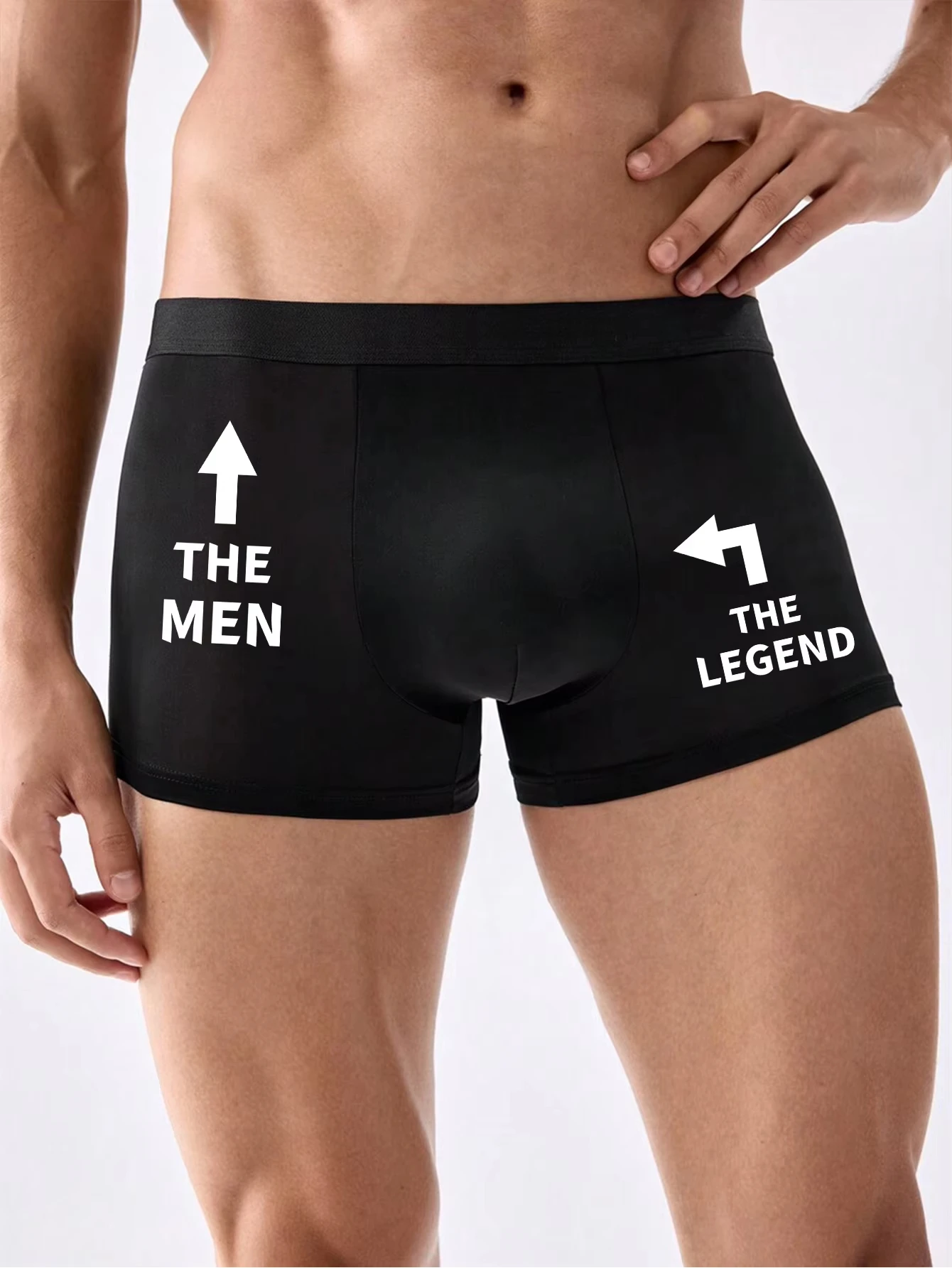 Mutandine da uomo di grandi dimensioni con stampa di lettere giocose Boxer Slip Mutande traspiranti Boxer M-XXL Taglie forti