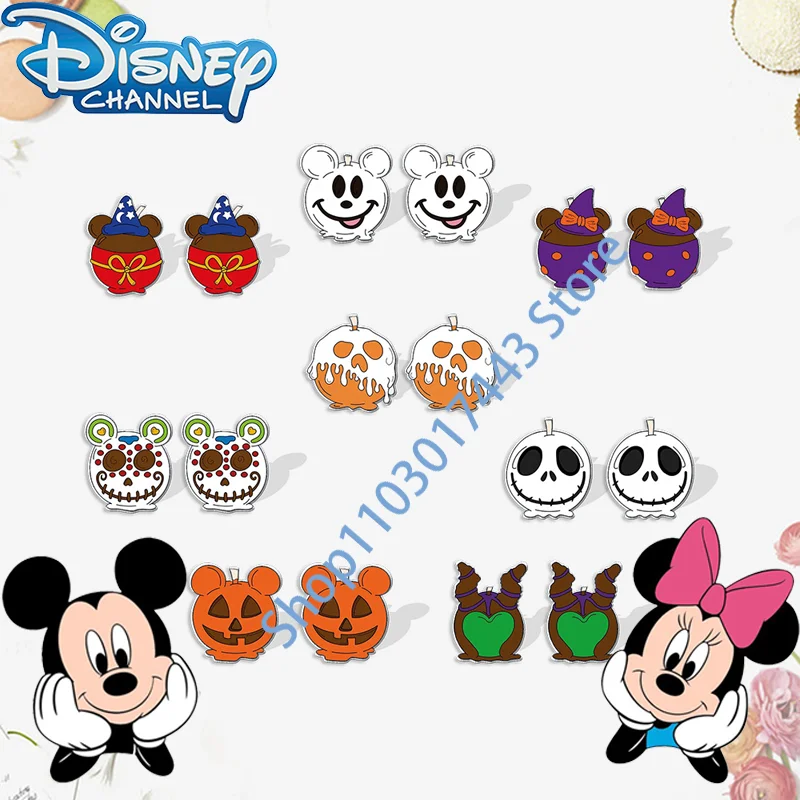 

Disney Halloween Funny Earrings Minnie Mickey Witch Hat Coco Earring Pumpkin Earring Fashion Jewelry Accessories Stud Earrings