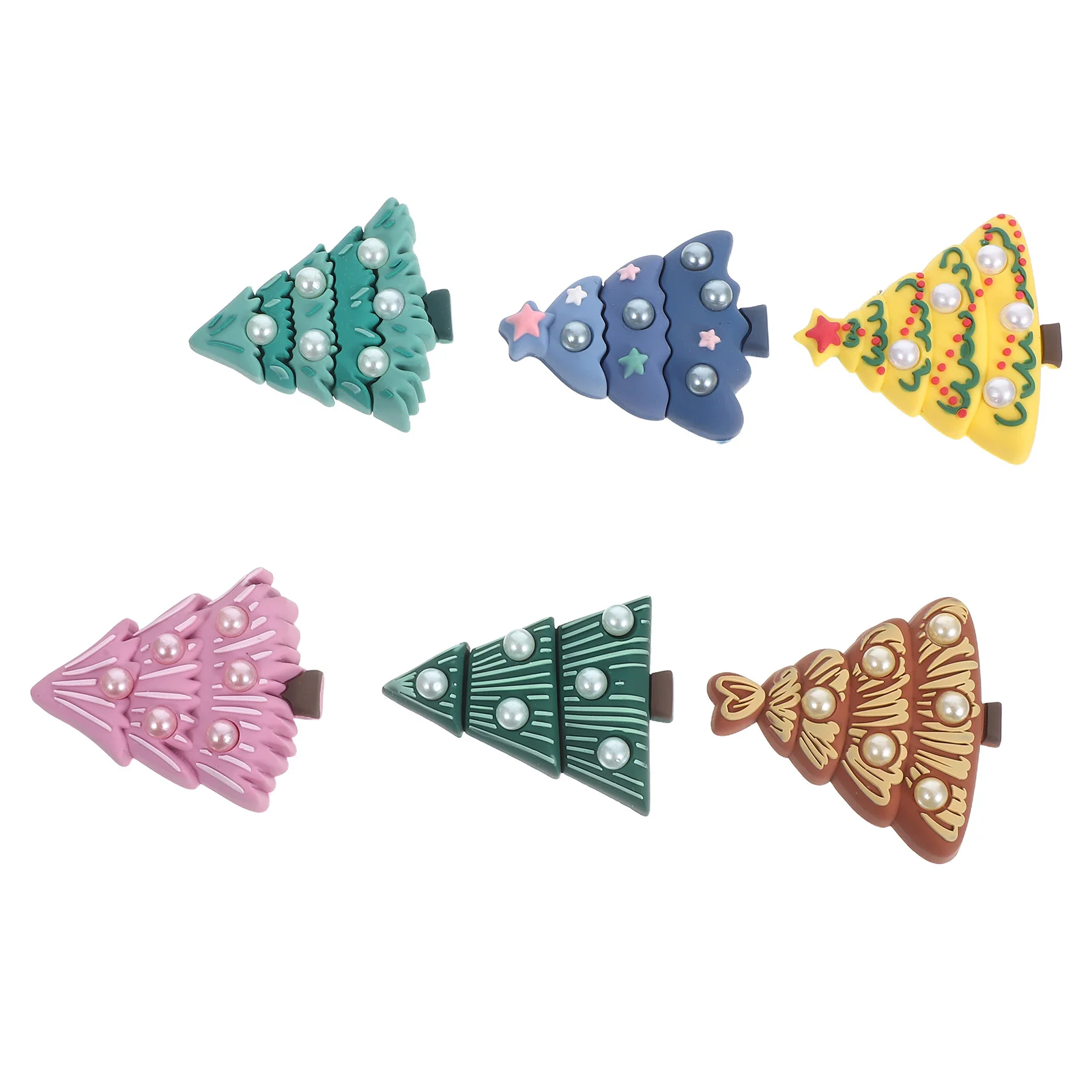 

6Pcs Christmas Tree Refrigerator Magnets 3D Creative Fridge Magnet Decor Magnetic Base Kitchen Office Holiday Decoration