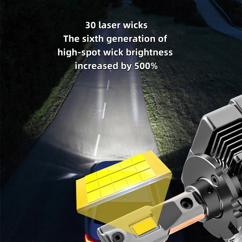 ใหม่ 2 ชิ้น D1S dual ท่อทองแดง Cooling LED ไฟหน้ารถ 6000 พันบวกแสงสีขาวอุณหภูมิสีติดตั้ง losslessly