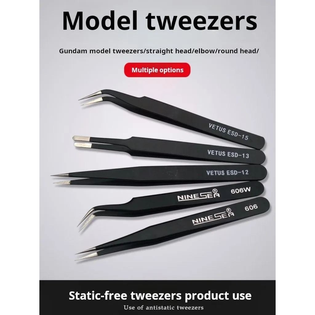 

Stainless Steel Precision Tweezers Straight and Curved Tips Makeup Tools for Gundam Gunpla Model Making Tool DIY Hobby Art Tool