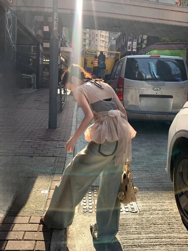 

DULA Good Home Summer Me Skirt Vest Women's Faionable Ne Hanging ort Strap Two-Piece Set Commute Sle Slim Fit Polye...