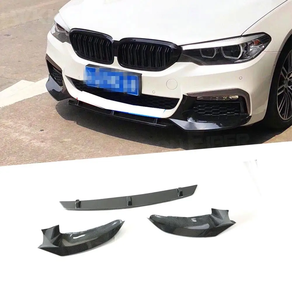 

Carbon Fiber Front Bumper Lip Spoiler Splitters for BMW 5 Series G30 G38 M Sport 2017-2019 Head Chin Shovel Trims Car Styling