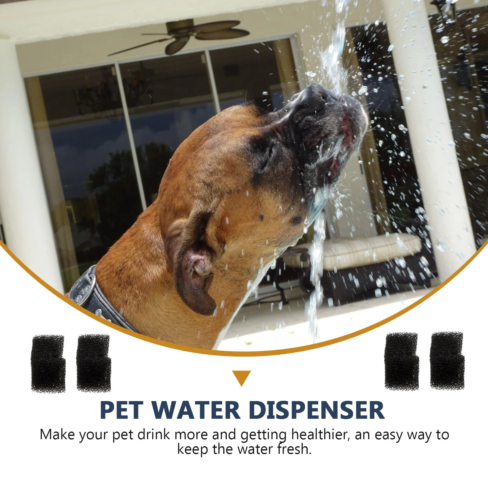 

4Pcs U-Shaped Filter Net Sponge Elements Pet Water Feeder Accessory Household Filter for Clean Fresh Water Pet Supply