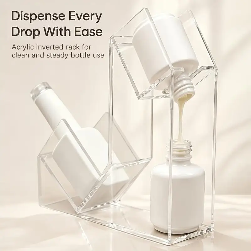 Acrylic Nail Polish Inverter Stand Transparent Storage Display Stand Heart Design Nail Polish Bottle Holder Nail Art Tool