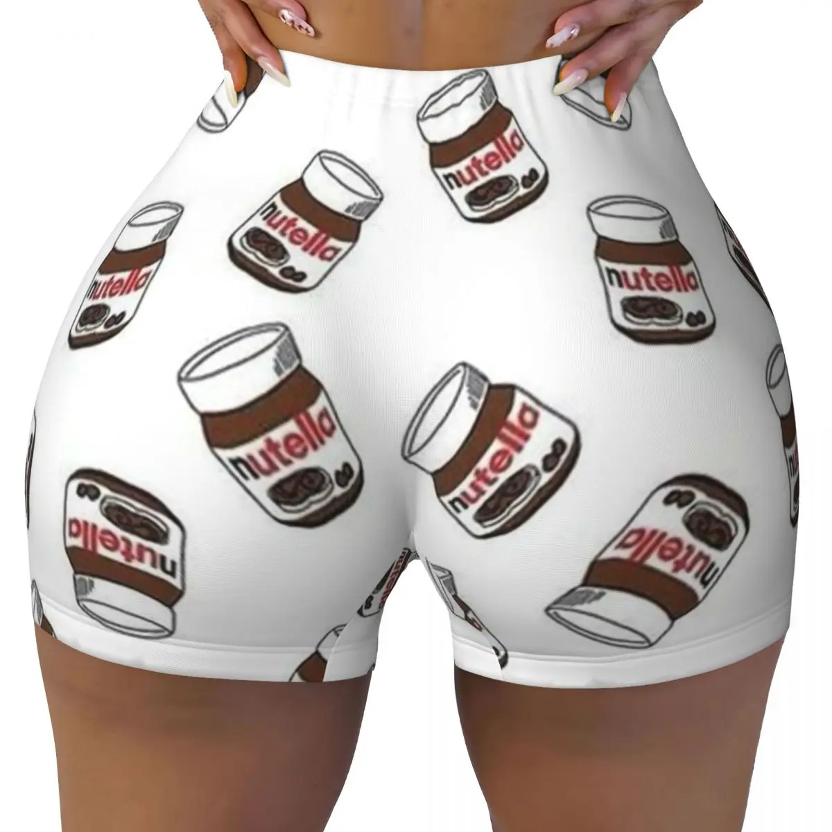 

Custom Women's Italy Nutellas Jar Workout Yoga Shorts Gym Athletic Volleyball Biker Shorts