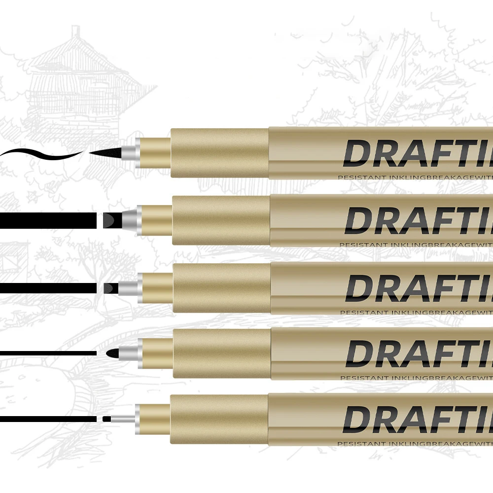 12 Tip Pigment Liner Micron Ink Marker Pen for Manga Draw Sketching Needle Pen Hook Line Pen Sketch Stationery Set Art Supplies