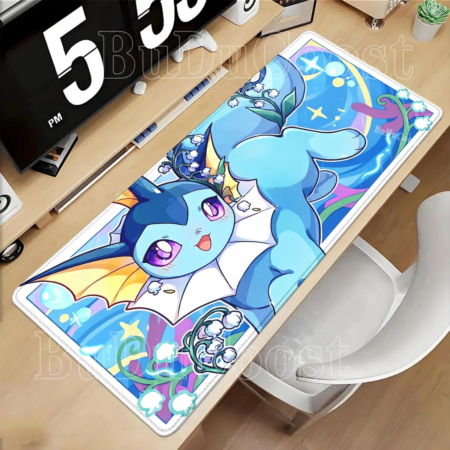 Umbreon Eevee family pokemon Anime PC XXL Mouse Pad Kawaii Keyboard Gaming Rubber HD printing Non-slip base overlock Desk Mat